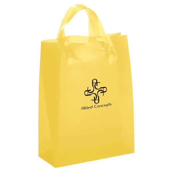 Colorful hi-density frosted plastic bag with fused loop handles.... from ASI 37940 Bag Makers Inc