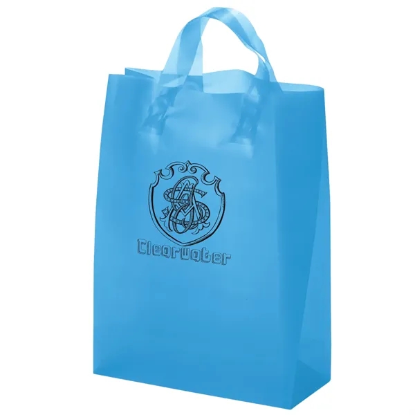 Colorful hi-density frosted plastic bag with fused loop handles.... from ASI 37940 Bag Makers Inc