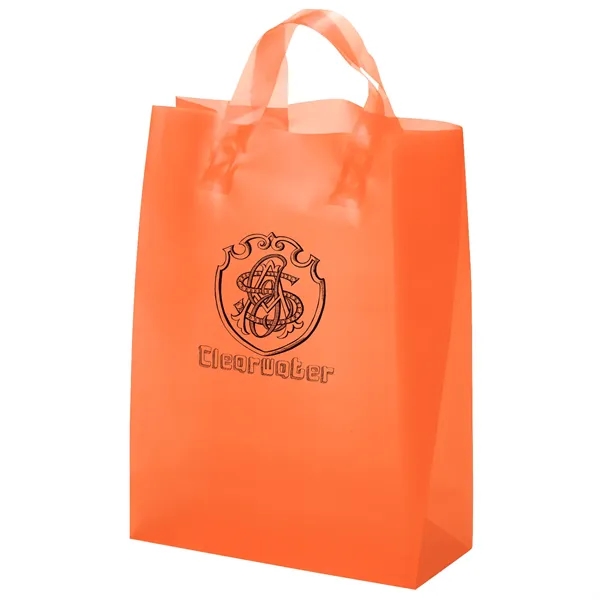 Colorful hi-density frosted plastic bag with fused loop handles.... from ASI 37940 Bag Makers Inc