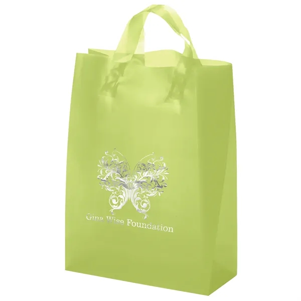 Colorful hi-density frosted plastic bag with fused loop handles.... from ASI 37940 Bag Makers Inc