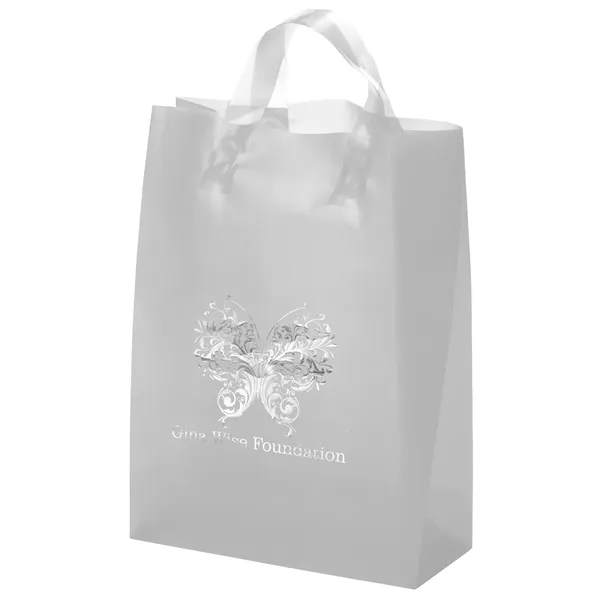 Colorful hi-density frosted plastic bag with fused loop handles.... from ASI 37940 Bag Makers Inc