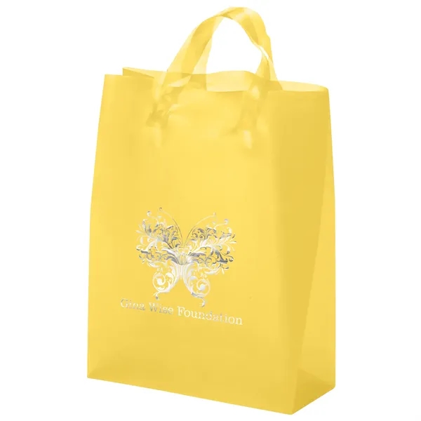 Colorful hi-density frosted plastic bag with fused loop handles.... from ASI 37940 Bag Makers Inc