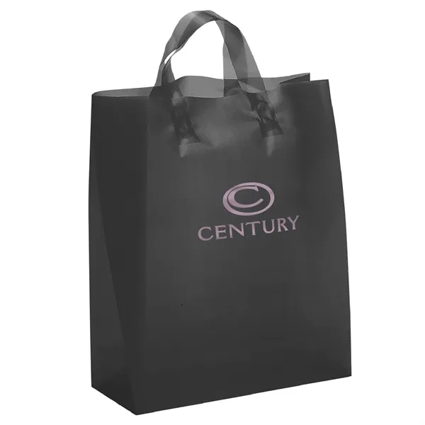 Colorful hi-density frosted plastic bag with fused loop handles.... from ASI 37940 Bag Makers Inc