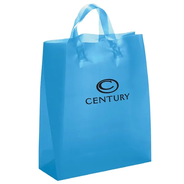 Colorful hi-density frosted plastic bag with fused loop handles.... from ASI 37940 Bag Makers Inc