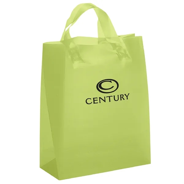 Colorful hi-density frosted plastic bag with fused loop handles.... from ASI 37940 Bag Makers Inc