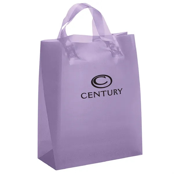 Colorful hi-density frosted plastic bag with fused loop handles.... from ASI 37940 Bag Makers Inc
