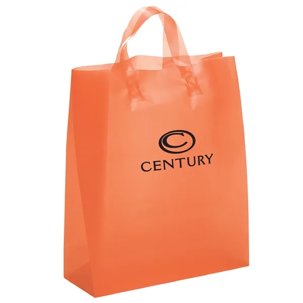 Colorful hi-density frosted plastic bag with fused loop handles.... from ASI 37940 Bag Makers Inc