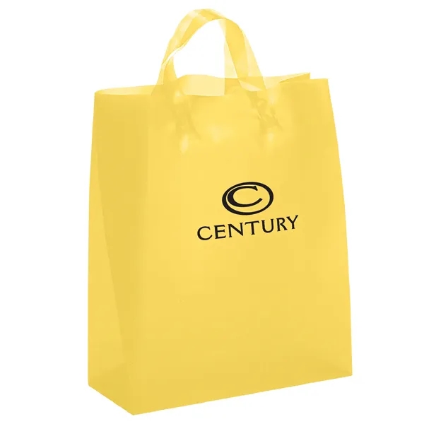 Colorful hi-density frosted plastic bag with fused loop handles.... from ASI 37940 Bag Makers Inc