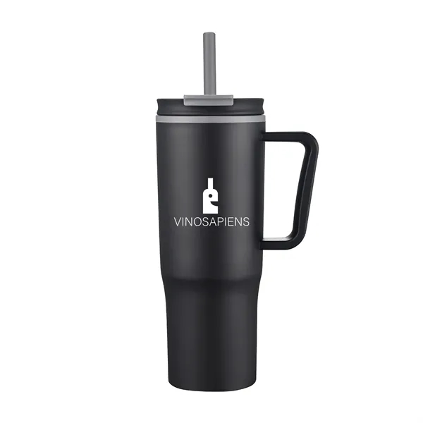 30oz Double Wall Plastic Travel Mug with matching handle and straw... from ASI 90859 Tempo Industries Inc / Tempo Tempoline