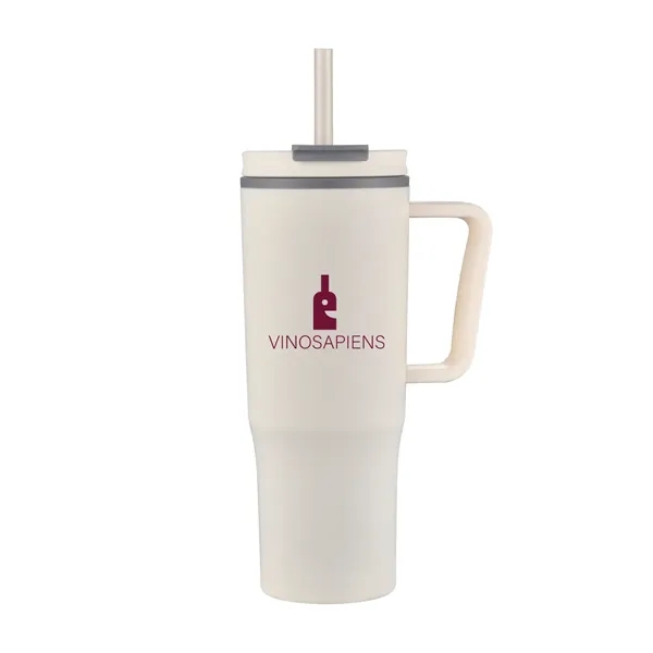 30oz Double Wall Plastic Travel Mug with matching handle and straw... from ASI 90859 Tempo Industries Inc / Tempo Tempoline