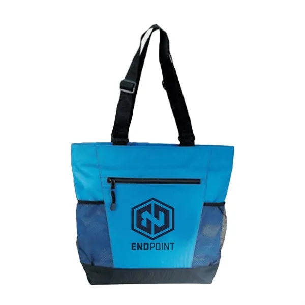 Zipper polyester tote bag with one mesh pocket.... from ASI 31517 Admart Products / Admart Line