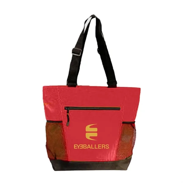 Zipper polyester tote bag with one mesh pocket.... from ASI 31517 Admart Products / Admart Line