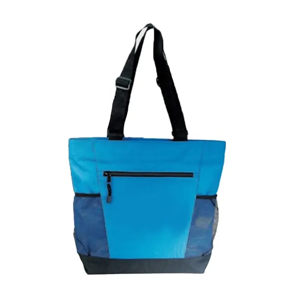 Zipper polyester tote bag with one mesh pocket.... from ASI 31517 Admart Products / Admart Line