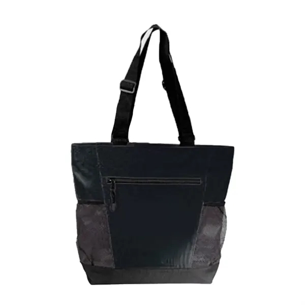 Zipper polyester tote bag with one mesh pocket.... from ASI 31517 Admart Products / Admart Line