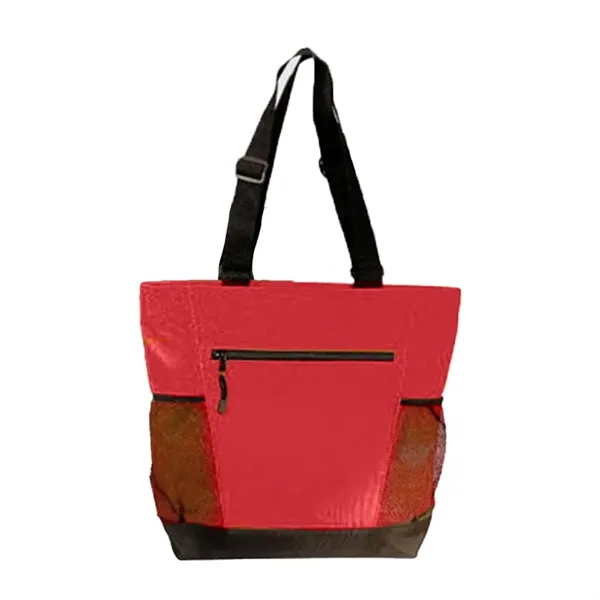 Zipper polyester tote bag with one mesh pocket.... from ASI 31517 Admart Products / Admart Line