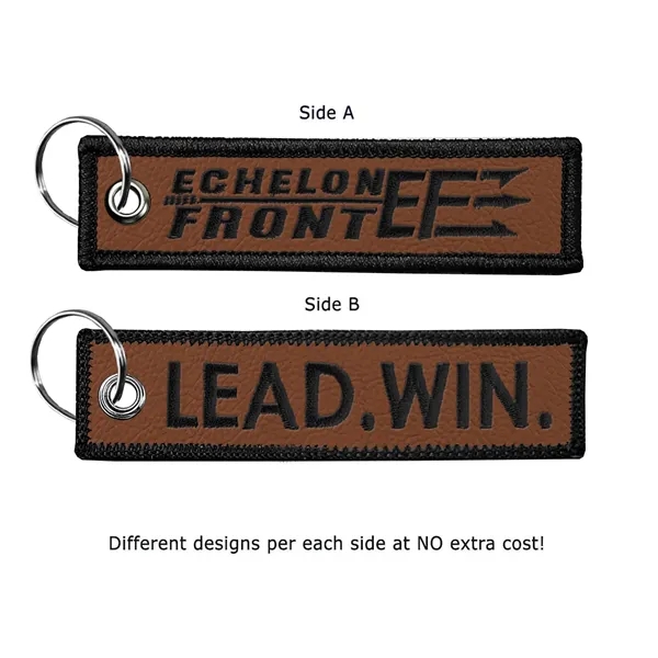 Embroidered key tag that measures 1" x 4" with faux leather... from ASI 90160 Suntex Industries