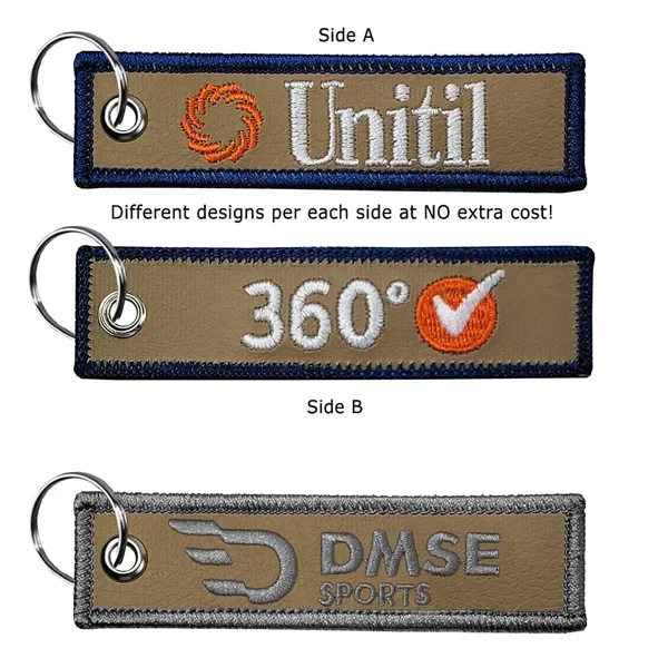 Embroidered key tag that measures 1" x 4" with faux leather... from ASI 90160 Suntex Industries