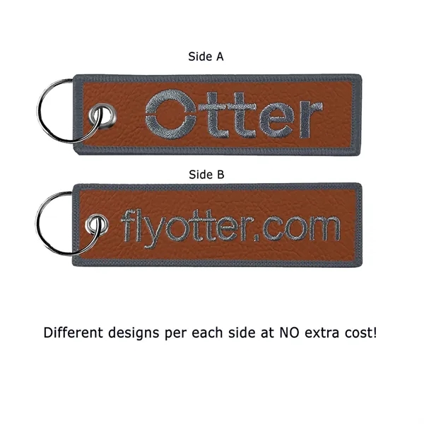 Embroidered key tag that measures 1 1/2" x 5" with faux... from ASI 90160 Suntex Industries