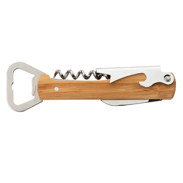 Wine opener multi-tool with foil cutter blade, spiral corkscrew, bottle opener,... from ASI 57655 STOPNGO Line