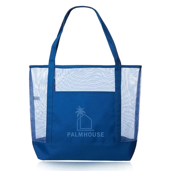 19" x 15" x 5" polyester mesh beach bag with two... from ASI 39552 BEL Promo