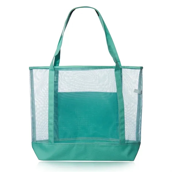 19" x 15" x 5" polyester mesh beach bag with two... from ASI 39552 BEL Promo