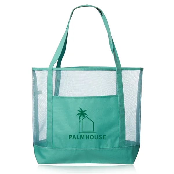 19" x 15" x 5" polyester mesh beach bag with two... from ASI 39552 BEL Promo