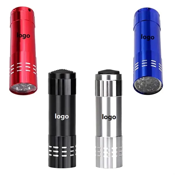 Aluminum alloy flashlight with 9 LEDs with laser engraving on 1... from ASI 37218 Athena Promo (tm)