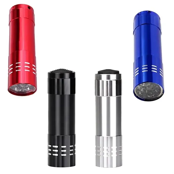 Aluminum alloy flashlight with 9 LEDs with laser engraving on 1... from ASI 37218 Athena Promo (tm)