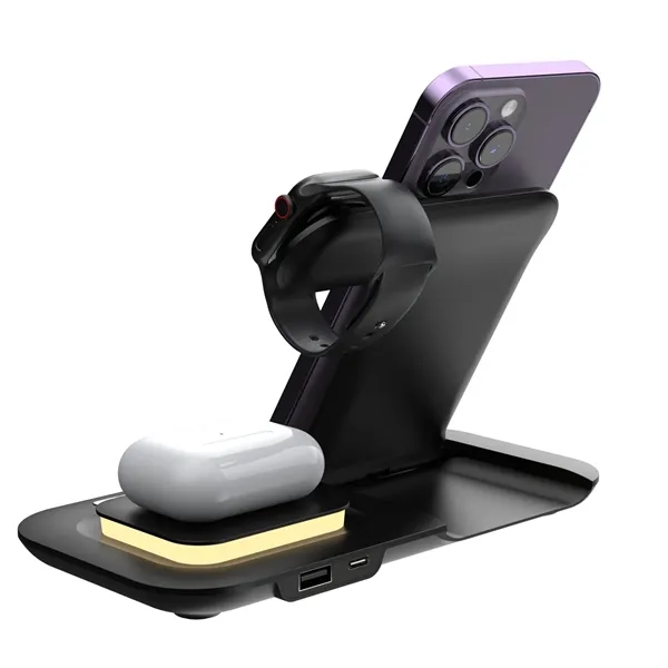 5-in-1 foldable LED light fast wireless charger plus 1C1P silkscreen or... from ASI 37218 Athena Promo (tm)