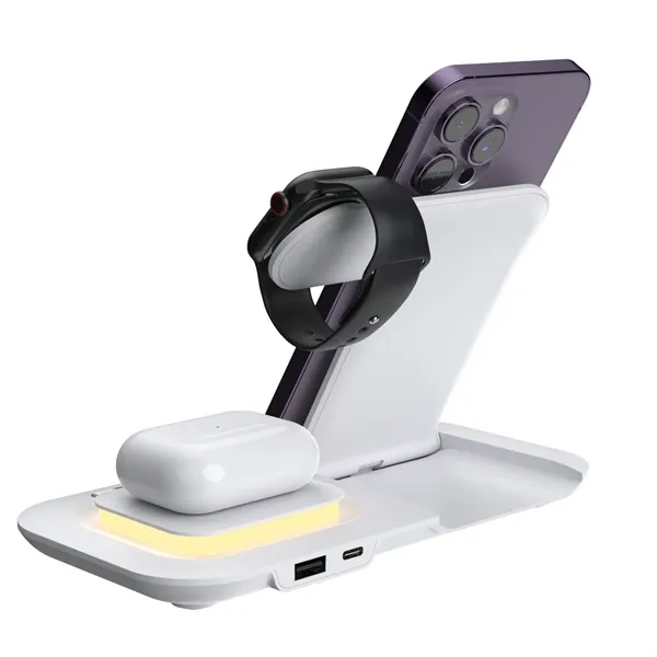 5-in-1 foldable LED light fast wireless charger plus 1C1P silkscreen or... from ASI 37218 Athena Promo (tm)