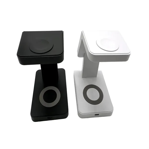 3-in-1 magnetic fast charging wireless charger plus 1C1P silkscreen or laser... from ASI 37218 Athena Promo (tm)