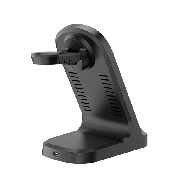 3 in 1 fast charging wireless charger plus 1C1P silkscreen or... from ASI 37218 Athena Promo (tm)