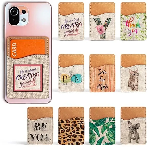 Faux Burlap Full Color Cellphone Wallet. Measuring 3.8 x 2.6 x... from ASI 62635 Inno-Vative Solutions Grp LTD