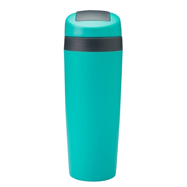 BPA-free 16 oz. plastic travel tumbler with flip lip, frosted color... from ASI 39552 BEL Promo