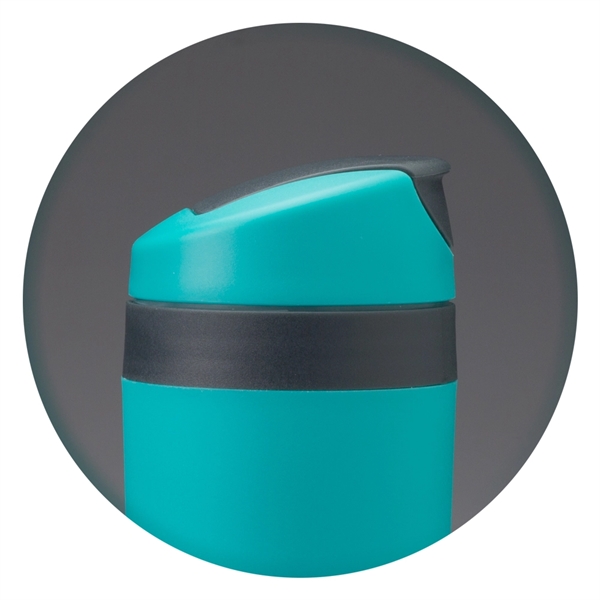 BPA-free 16 oz. plastic travel tumbler with flip lip, frosted color... from ASI 39552 BEL Promo