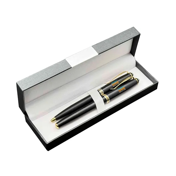Deluxe double pen box with Achilles ballpoint and either rollerball gel... from ASI 68190 Lungsal / Lungsal