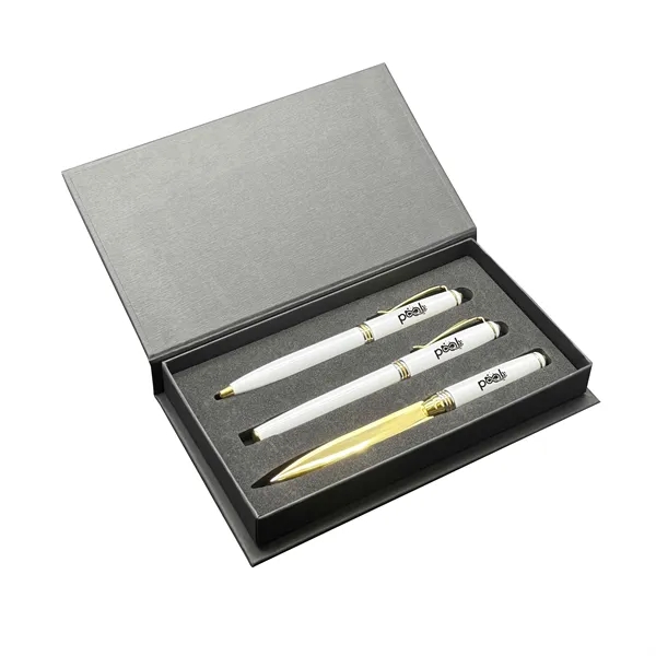 Deluxe triple pen box with Achilles ballpoint and either rollerball gel... from ASI 68190 Lungsal / Lungsal