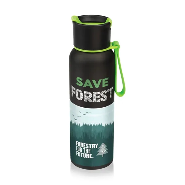 Textured black stainless steel sports water bottle... from ASI 84592 St Regis Group