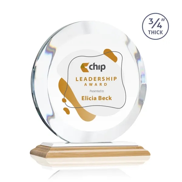 The Gibralter VividPrint™ Award is a perfect **3/4" thick** Starfire circle... from ASI 84592 St Regis Group / St Regis