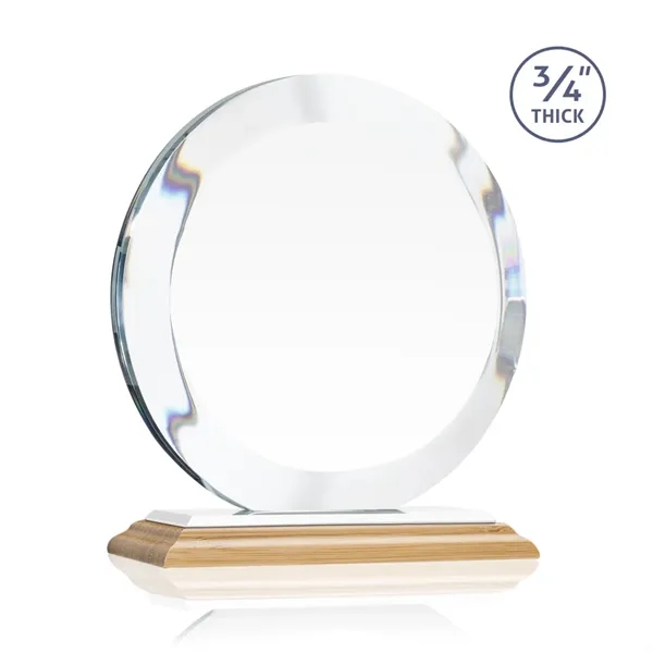 The Gibralter VividPrint™ Award is a perfect **3/4" thick** Starfire circle... from ASI 84592 St Regis Group / St Regis