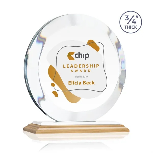 The Gibralter VividPrint™ Award is a perfect **3/4" thick** Starfire circle... from ASI 84592 St Regis Group / St Regis