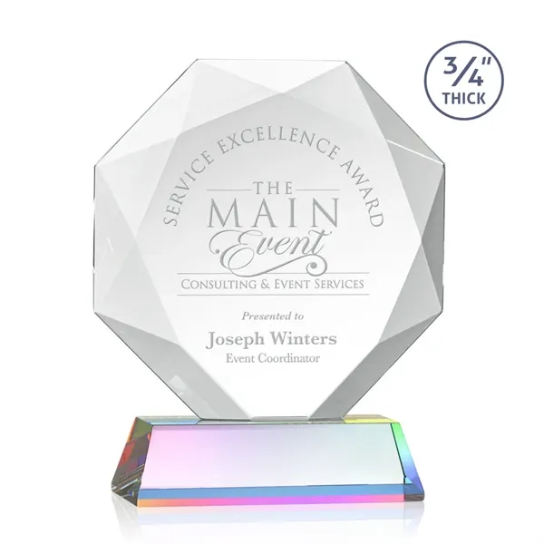 Starfire octagon shape award with faceted edges on a tall tapered... from ASI 84592 St Regis Group / St Regis