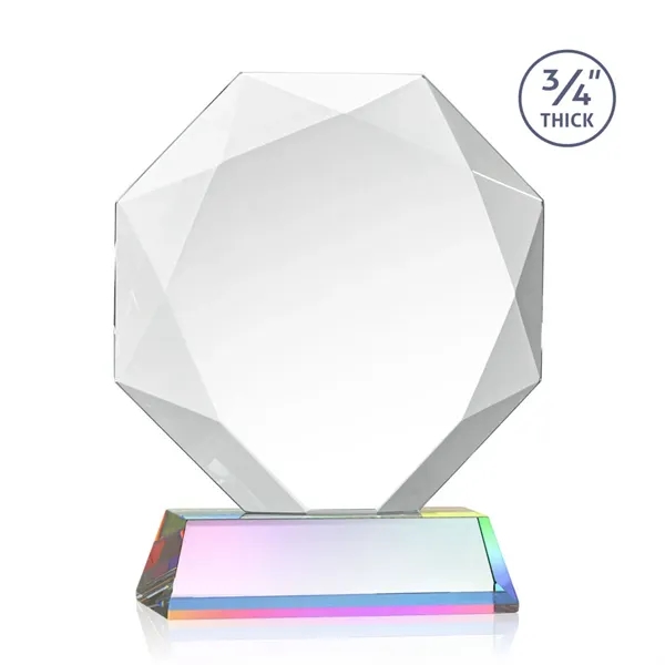 Starfire octagon shape award with faceted edges on a tall tapered... from ASI 84592 St Regis Group / St Regis