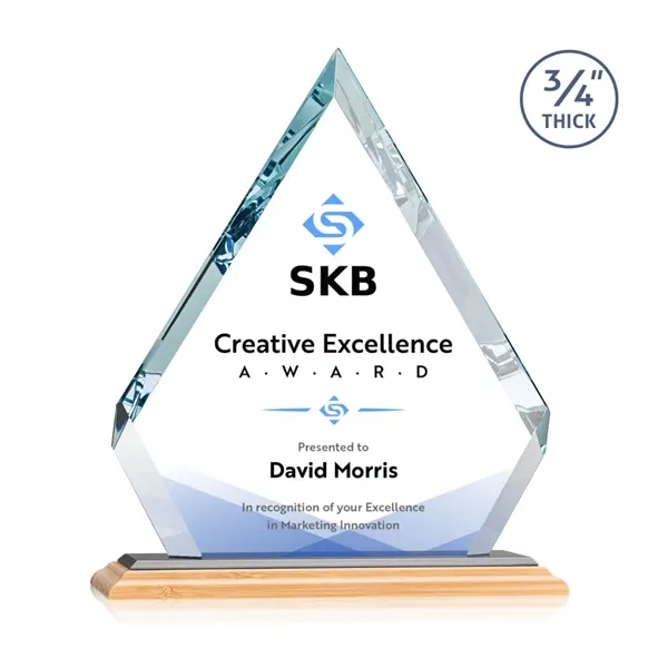 The sparkling Apex VividPrint™ Award features a **0.75" thick** Starfire Crystal... from ASI 84592 St Regis Group / St Regis