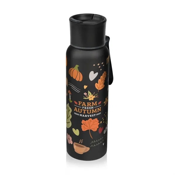 Textured black stainless steel sports water bottle... from ASI 84592 St Regis Group