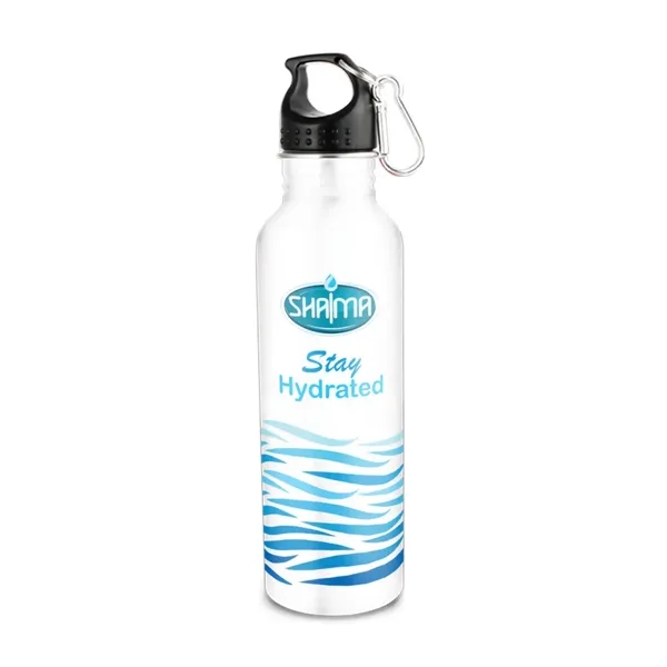 Stainless steel water bottle with carabiner... from ASI 84592 St Regis Group