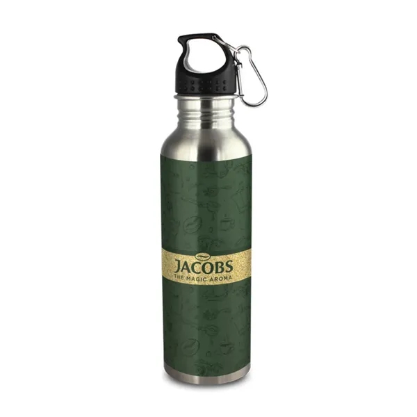 Stainless steel water bottle with carabiner... from ASI 84592 St Regis Group