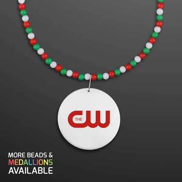 Holiday Beads with Breakaway Clasp with Medallion (NON-Light Up); Blank Pricing... from ASI 34194 ALightPromos