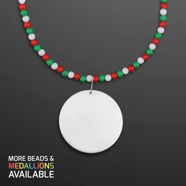 Holiday Beads with Breakaway Clasp with Medallion (NON-Light Up); Blank Pricing... from ASI 34194 ALightPromos
