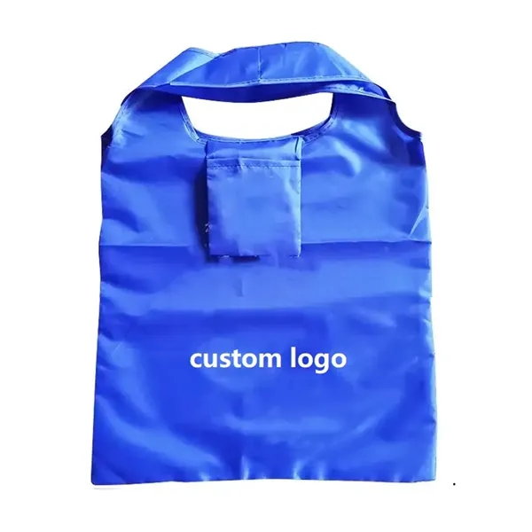 Polyester reusable foldable tote shopping bag + 1 color silkscreen imprint... from ASI 37218 Athena Promo (tm)